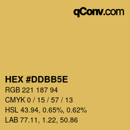 Color code: HEX #DDBB5E | qconv.com