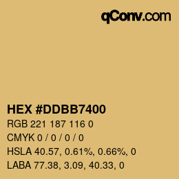 Farbcode: HEX #DDBB7400 | qconv.com