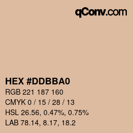 Color code: HEX #DDBBA0 | qconv.com