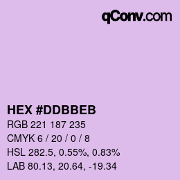 カラーコード: HEX #DDBBEB | qconv.com