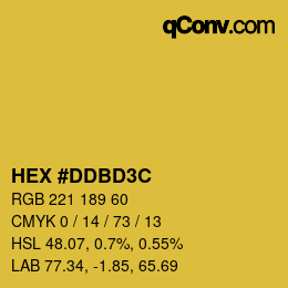 Color code: HEX #DDBD3C | qconv.com