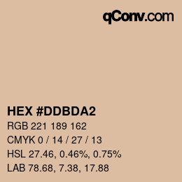 カラーコード: HEX #DDBDA2 | qconv.com