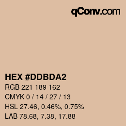 Color code: HEX #DDBDA2 | qconv.com