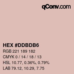 颜色代码: HEX #DDBDB6 | qconv.com