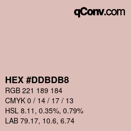 カラーコード: HEX #DDBDB8 | qconv.com