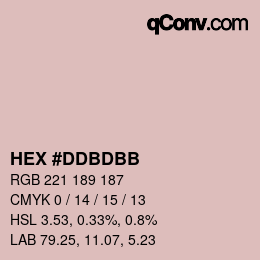 颜色代码: HEX #DDBDBB | qconv.com
