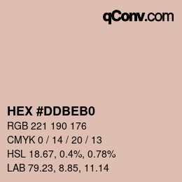 カラーコード: HEX #DDBEB0 | qconv.com
