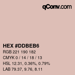 Color code: HEX #DDBEB6 | qconv.com