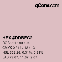 カラーコード: HEX #DDBEC2 | qconv.com
