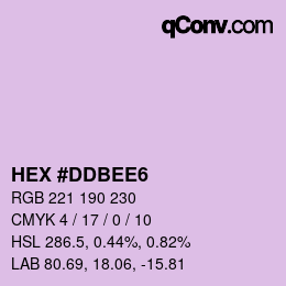 カラーコード: HEX #DDBEE6 | qconv.com