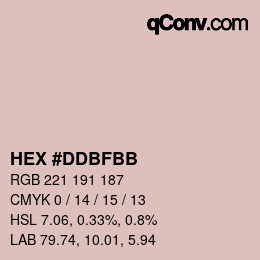颜色代码: HEX #DDBFBB | qconv.com