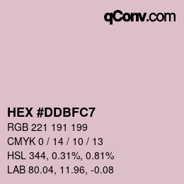 Color code: HEX #DDBFC7 | qconv.com