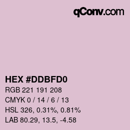 カラーコード: HEX #DDBFD0 | qconv.com