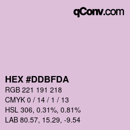 カラーコード: HEX #DDBFDA | qconv.com