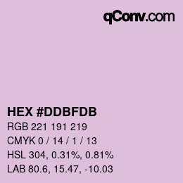 カラーコード: HEX #DDBFDB | qconv.com