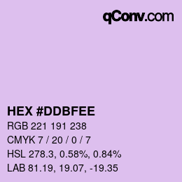 颜色代码: HEX #DDBFEE | qconv.com
