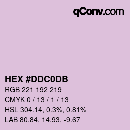 Color code: HEX #DDC0DB | qconv.com