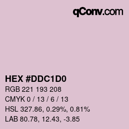 カラーコード: HEX #DDC1D0 | qconv.com