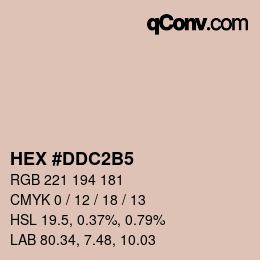 カラーコード: HEX #DDC2B5 | qconv.com