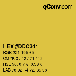 カラーコード: HEX #DDC341 | qconv.com