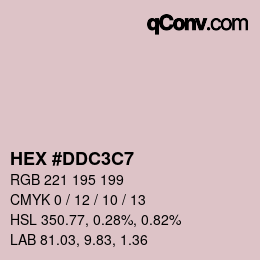 Color code: HEX #DDC3C7 | qconv.com