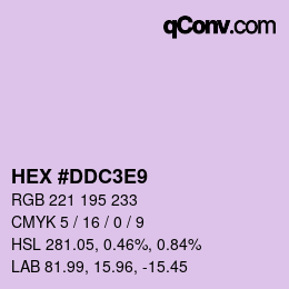 カラーコード: HEX #DDC3E9 | qconv.com