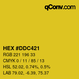 Color code: HEX #DDC421 | qconv.com