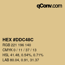 カラーコード: HEX #DDC48C | qconv.com