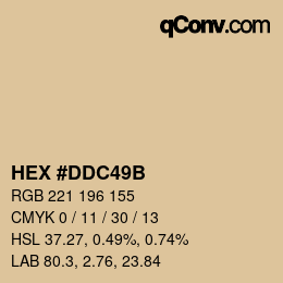 Color code: HEX #DDC49B | qconv.com