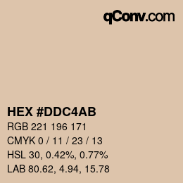 Color code: HEX #DDC4AB | qconv.com