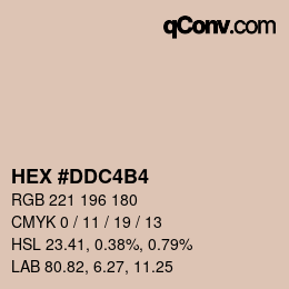 Farbcode: HEX #DDC4B4 | qconv.com