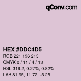 カラーコード: HEX #DDC4D5 | qconv.com