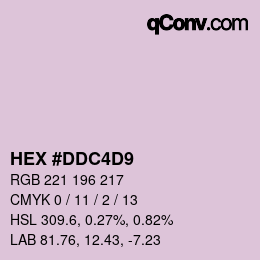 Color code: HEX #DDC4D9 | qconv.com