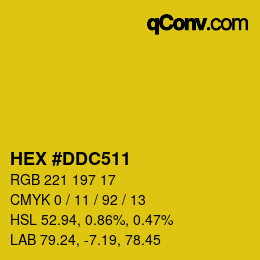 カラーコード: HEX #DDC511 | qconv.com
