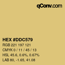 颜色代码: HEX #DDC579 | qconv.com