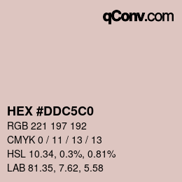 Farbcode: HEX #DDC5C0 | qconv.com