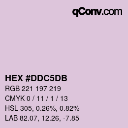 颜色代码: HEX #DDC5DB | qconv.com