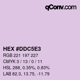 Color code: HEX #DDC5E3 | qconv.com