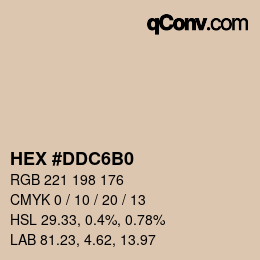 Color code: HEX #DDC6B0 | qconv.com