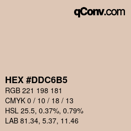 Color code: HEX #DDC6B5 | qconv.com