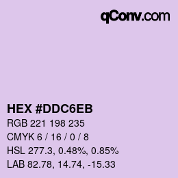 Color code: HEX #DDC6EB | qconv.com
