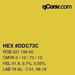 Color code: HEX #DDC73C | qconv.com