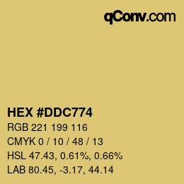 颜色代码: HEX #DDC774 | qconv.com