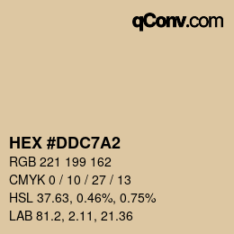 颜色代码: HEX #DDC7A2 | qconv.com