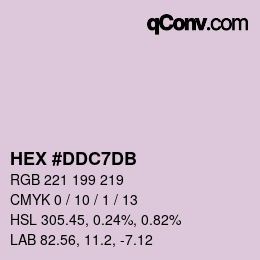 颜色代码: HEX #DDC7DB | qconv.com