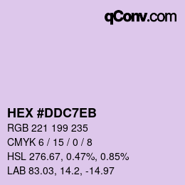 カラーコード: HEX #DDC7EB | qconv.com