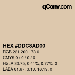 Color code: HEX #DDC8AD00 | qconv.com