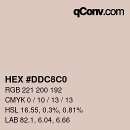 Color code: HEX #DDC8C0 | qconv.com