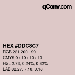 Color code: HEX #DDC8C7 | qconv.com