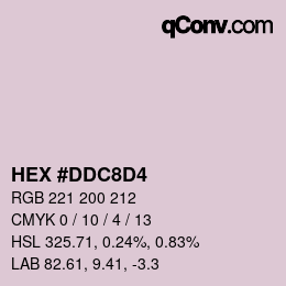 Color code: HEX #DDC8D4 | qconv.com